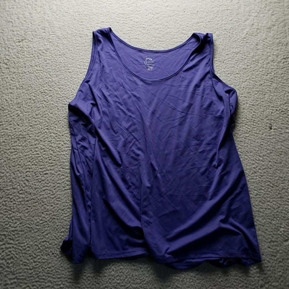 Just My Size Tank Top Womens Plus 5X Purple Scoop Neck Lightweight Athletic Gym